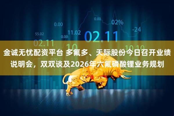 金诚无忧配资平台 多氟多、天际股份今日召开业绩说明会,双双谈及2026年六氟磷酸锂业务规划