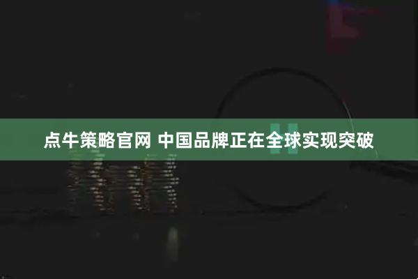 点牛策略官网 中国品牌正在全球实现突破